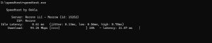 выполним speedtest.exe